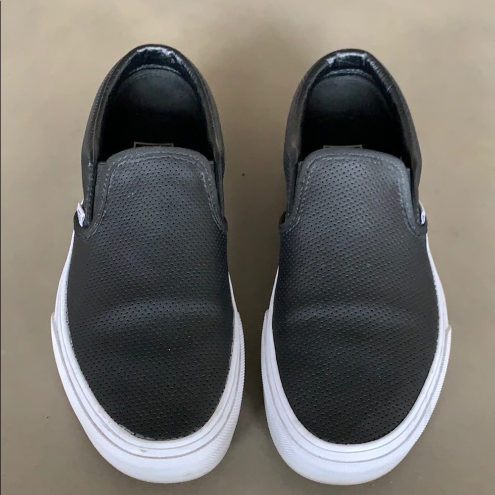 Vans perforated leather slip on’s size 7 women’s